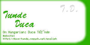 tunde duca business card